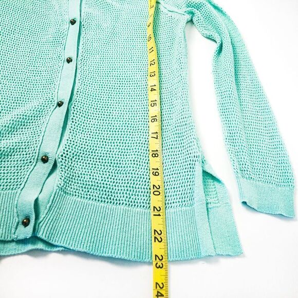 American Eagle Mint Green Mesh Knit Cardigan Sweater Sz XS - Picture 10 of 12
